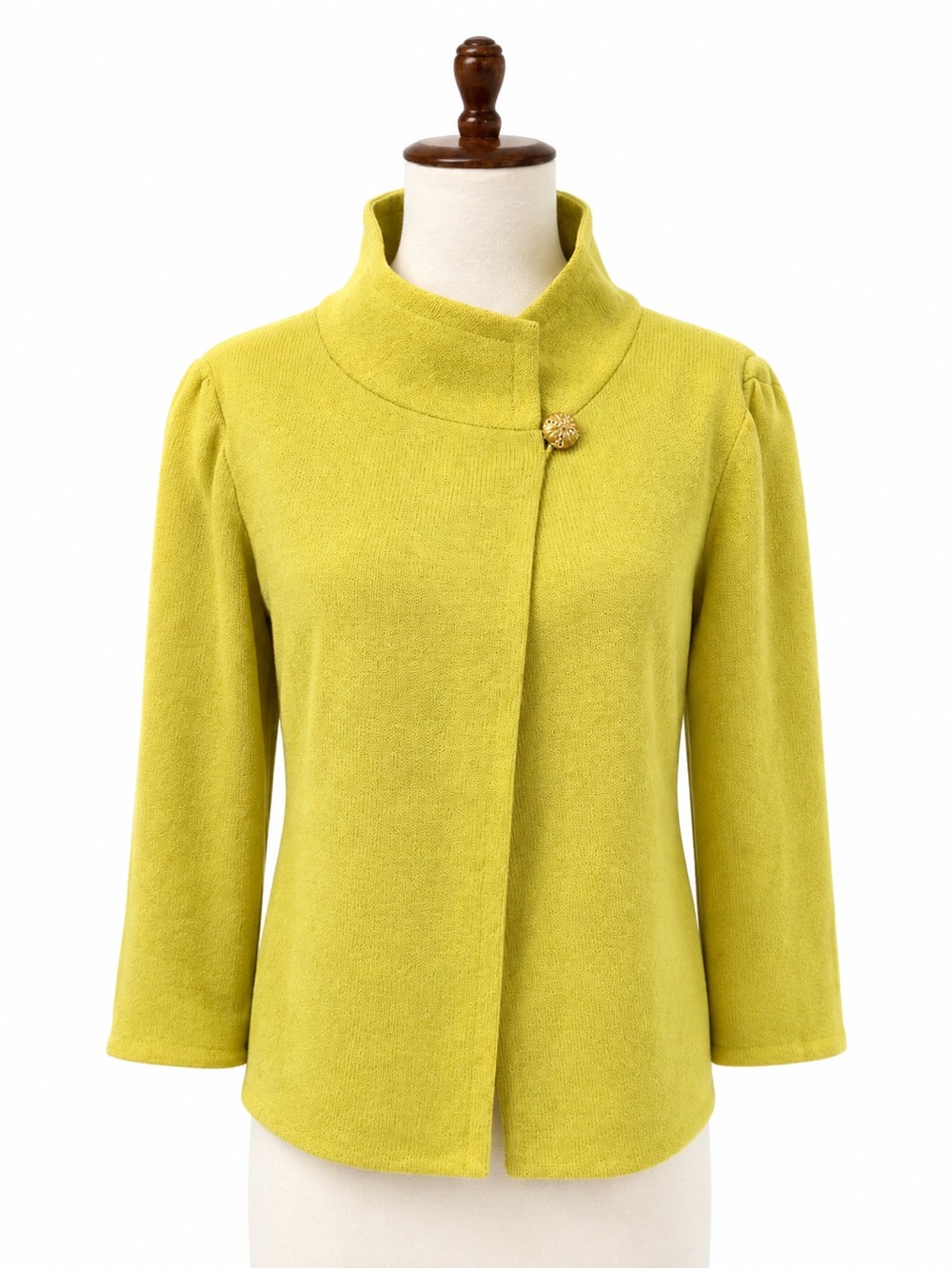 St. John Vintage Women's Lime Green Button-Front Sweater Jacket